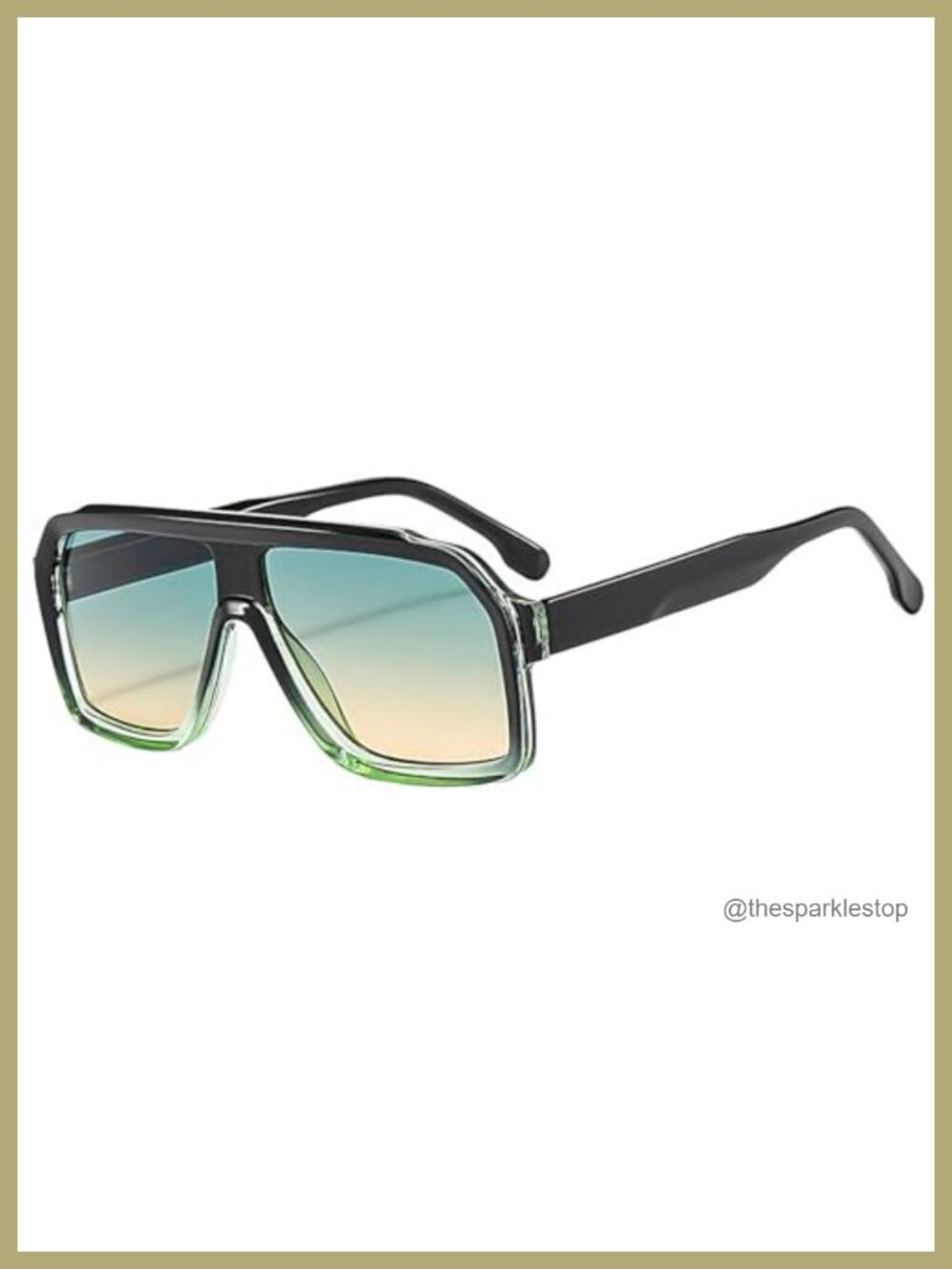 Vintage Square Sunglasses Oversized Unisex Retro Fashion UV Protection